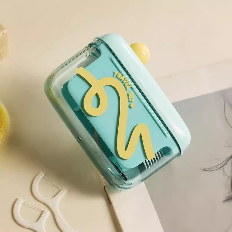Caja de hilo dental portátil portátil a prueba de polvo, caja de almacenamiento de hilo dental de lujo ligera automática, exquisita