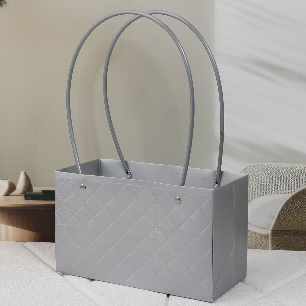 Día de la Madre Macaron Bolsa de arreglos florales portátil Embalaje de flores al por mayor Bolsa de embalaje de ramo impermeable Caja de flores florales Canasta
