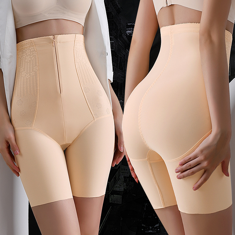 High-Waisted Tummy Control and Hip-Lifting Sports Yoga Safety Shaping Plus-Size Strong Tummy Flattening Boxer Briefs for Women