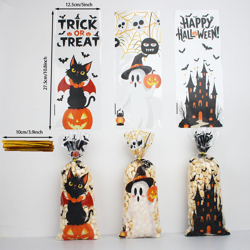 Bolsas de dulces de Halloween Bolsas de plástico OPP Bolsas de regalo Bolsas de regalo Bolsas de plástico Bolsas planas