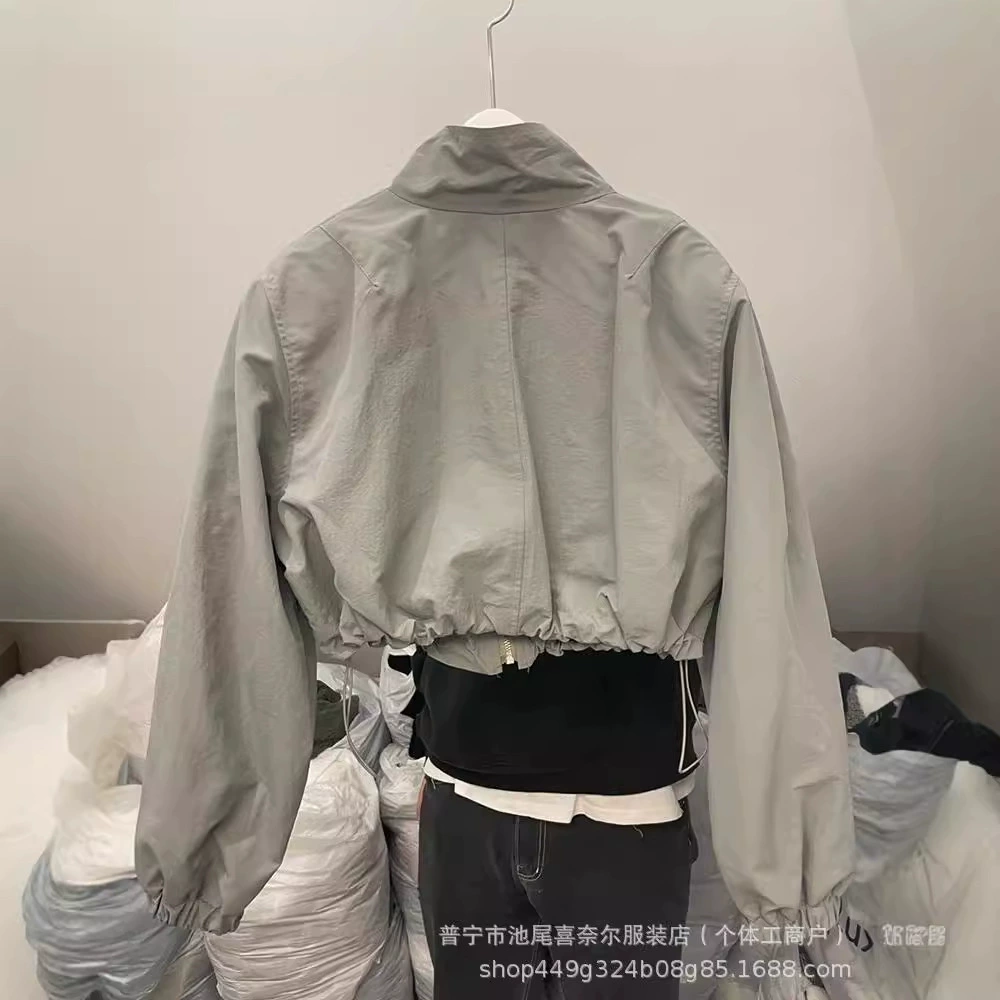 Легкая летняя куртка-жилет с защитой от солнца, молния, Drawstring на подоле, короткие рукава — белый/черный/серый, размеры S-XL