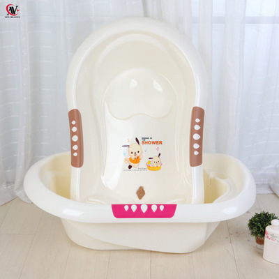塑膠嬰兒洗澡盆 新生兒大號加厚帶下水口寶寶浴盆兒童澡盆