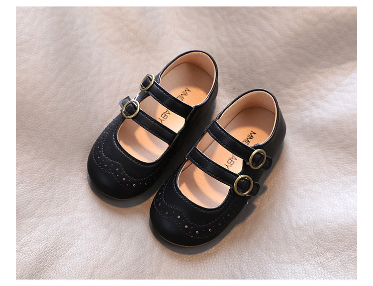 Girls' Small Leather Shoes Spring And Autumn New Round Toe Single Shoes Simple Princess Shoes Korean Baby Peas Shoes display picture 4