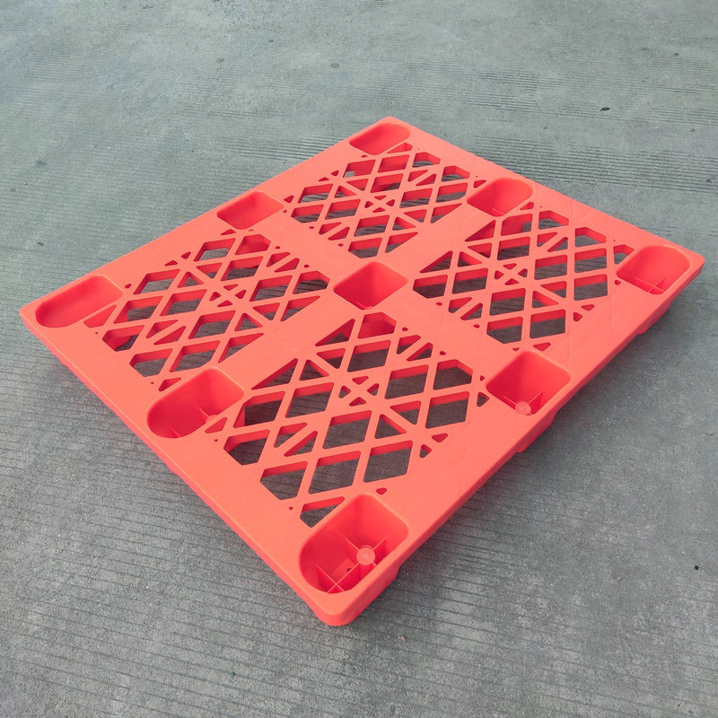 蓝色单面九脚塑胶栈板环保托盘塑料卡板出货地台板仓储防潮垫板