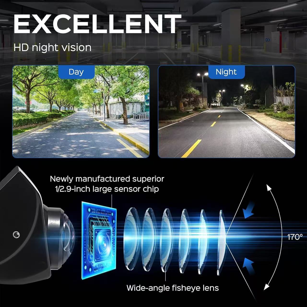 General Motors Front View Car Backup Camera-1080P Metal Ahd170 ° Wide-Angle Rear View with Ultra-Clear Vision