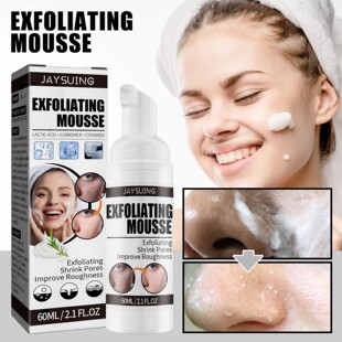 Jaysuing exfoliating mousse clean pores cutin clean skin cleanser deep oil control cleanser
