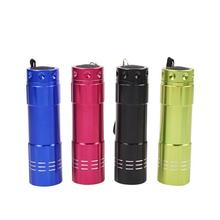 铝合金COB超市促销迷你手电筒家用带7号电池强光9led礼品手电筒