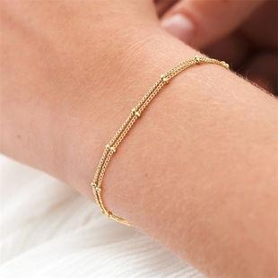 Europe and the United States cross-border hot-selling simple round bead metal jewelry fashion chain bracelet women cold wind hand ornaments manufacturers wholesale