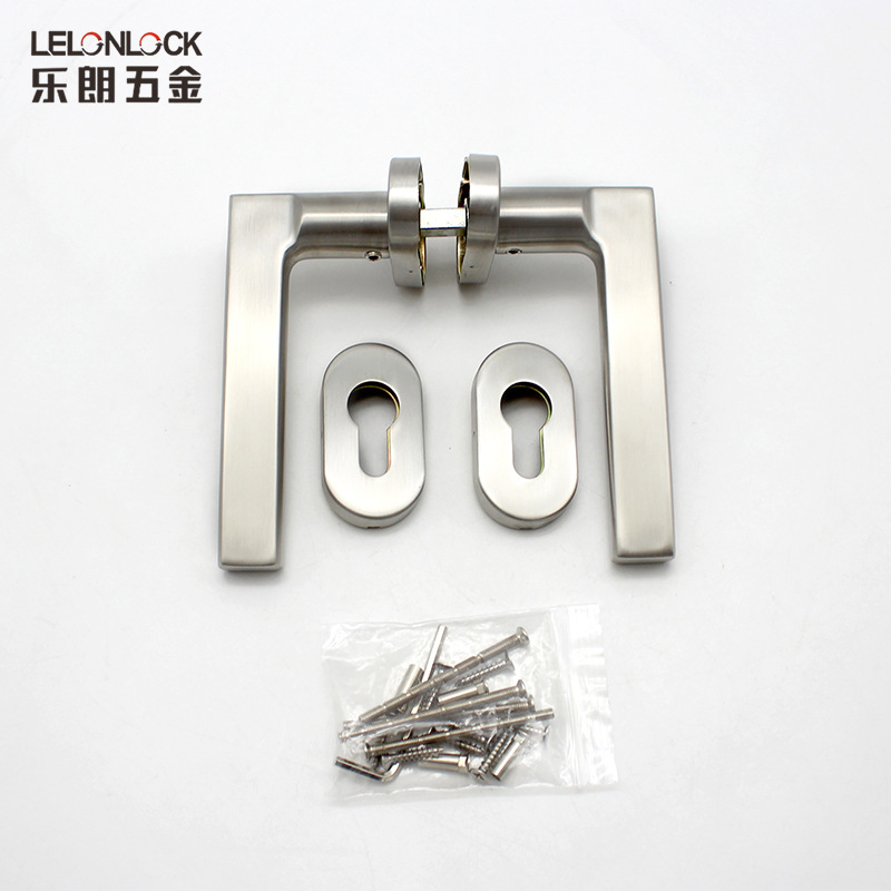 Marco de aleación de aluminio manija de puerta estrecha especial cubierta ovalada de acero inoxidable 304 puente roto manija de la puerta de aluminio mango de estampado