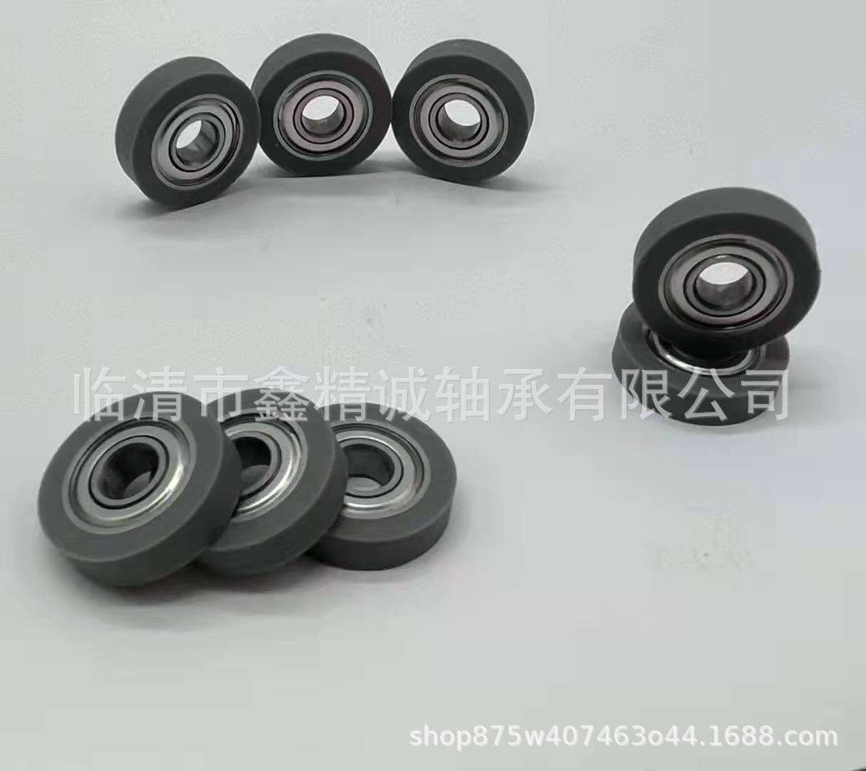 PU68822-7聚氨酯成型传动器械滑轮圆形PU门窗滑轮包胶轴承8*22*7