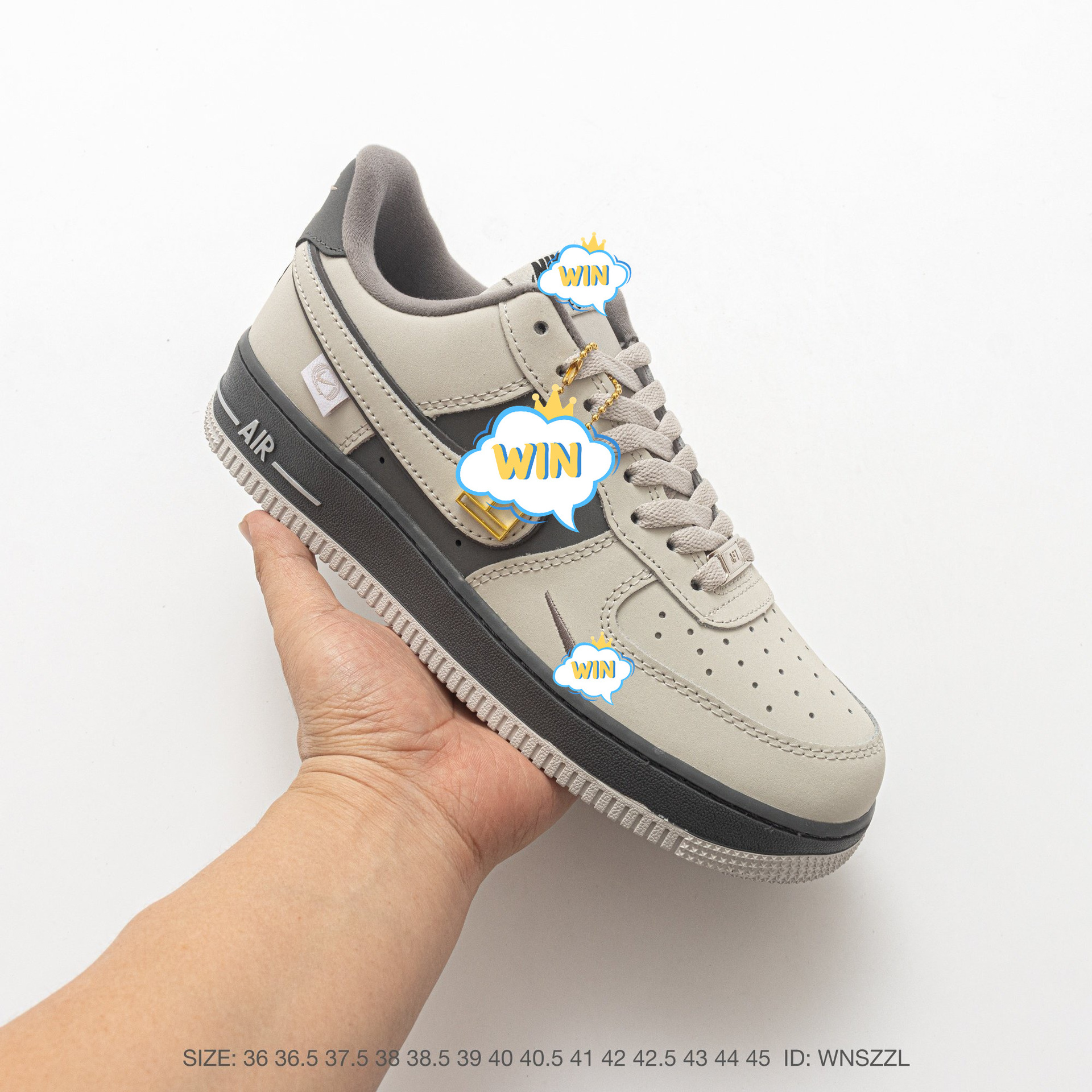 NK Air Force 1, unisex, with air cushioning, low-top design, versatile, thick sole, height-increasing, casual athletic sneakers