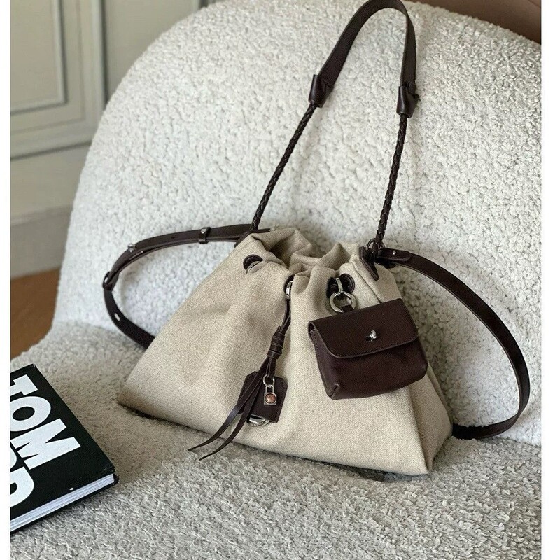 Ins Korean Style Simple Canvas Underarm Bag Large Capacity Casual Tote Bag 2026 New Commuter Versatile Shoulder Bag