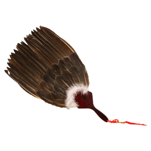 Ancient style feather fan Zhuge Liang's same style goose feather fan summer portable cattail fan handmade banana fan Chinese style