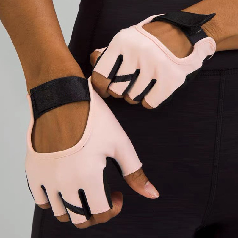 lulu Same Style Fitness Sports Gloves Women's Outdoor Training Yoga Gloves Women's Riding Fitness Non-slip Gloves