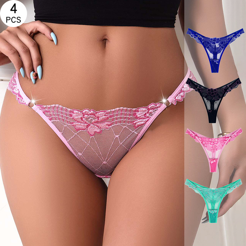 European and American Underwear New Style Lace Multi-Color Knitted Flowers Sexy, Comfortable, Breathable and Light Summer Export Women's Thong European and American Underwear New Style Lace Multi-Color Knitted Flowers Sexy, Comfortable, Breathable and Light Summer Export Women's Thong