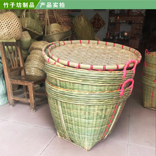 YO3H批发竹箩竹编竹篓景区杂物箩水果箩鸡蛋篮疏菜装柴竹箩果蔬基-阿里巴巴