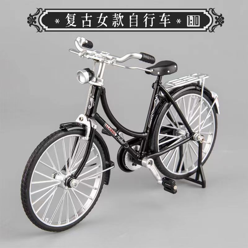 Simulación 28 barras de bicicleta antigua modelo de bicicleta de aleación de juguete de bicicleta retro de los años 80 pequeños adornos