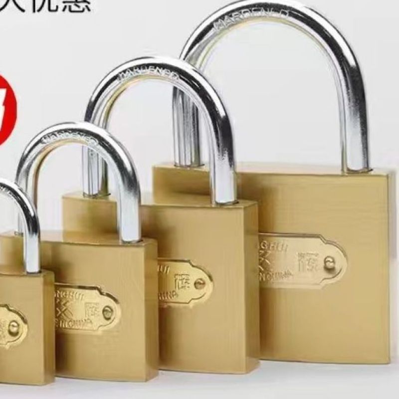 Imitation copper padlock factory wholesale small lock cabinet lock old-fashioned lock anti-theft universal unlock multi-key lock