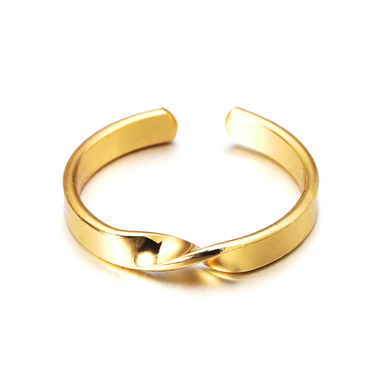 Irregular Twist Open Ring Minimalist Mobius Style Adjustable Ring_voghion.com