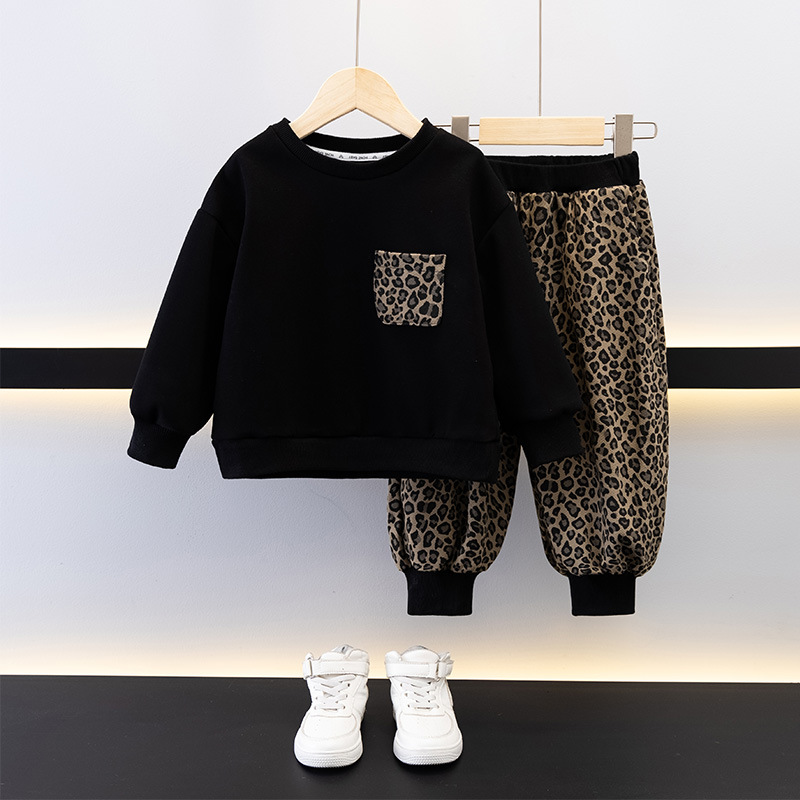 7723 trajes de primavera y otoño para niños 2025 nuevo suéter de moda para niños de dos piezas ropa de primavera para bebés de moda