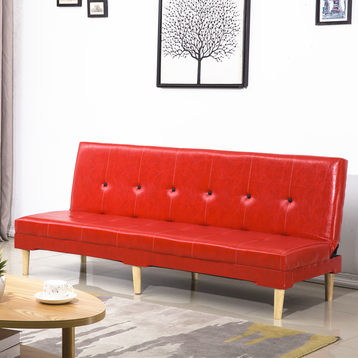 Fábrica directa sofá pequeño tipo simple cama plegable alquiler de alquiler económico esquina sala de estar dormitorio tienda al mediodía