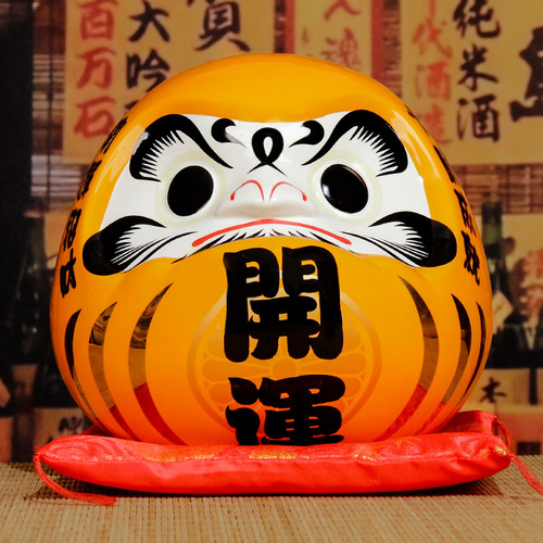 Dharma Ceramic Money Bank Feng Shui Dharma Day Japanese Style Decorative Craft Ceramic Wine Cabinet Ornament Feng Shui Dharma