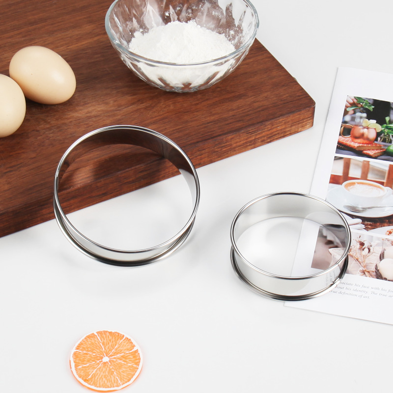 304 stainless steel tower ring pizza loading ring double curled round cookie mold tower mold cake tart mold loading ring