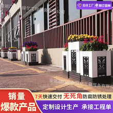 户外道路隔离花箱市政景观尺寸定制广场围栏pvc雕花花槽