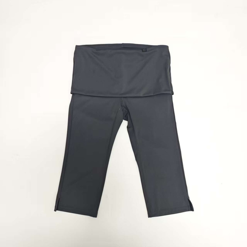 Factory Supply Elastic Slim-Fit Cropped Yoga Skirt Pants Black/Grey
