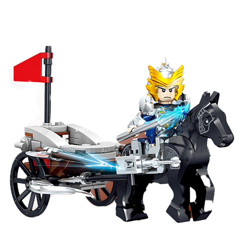 Compatible LEGO-style brick Three Kingdoms characters mech Gundam cultural and creative small particle assembly toy