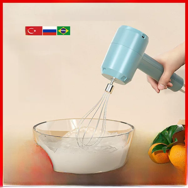 Mini Wireless Electric Egg Beater, Household Handheld Mixer, Milk Frother, Stainless Steel Egg Beater, Mixing Stick