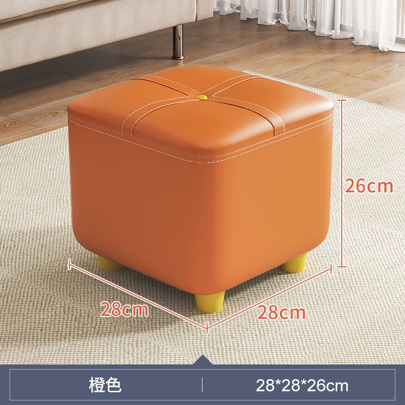 Tecnología tela suave bolsa Internet celebridad pequeño taburete casa taburete bajo puerta Cambio de zapatos taburete sala de estar sofá taburete madera maciza banco pequeño