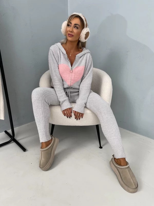 Damen Strick-set Langarm Pullover Mit Kapuze Und Hose Plüsch_voghion.com