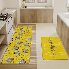 クロスボーダーイースターバニーキッチンコンビネーションフロアマットロングイージーケアブランケット滑り止め耐摩耗性と汚れに強い2ピースフロアマット