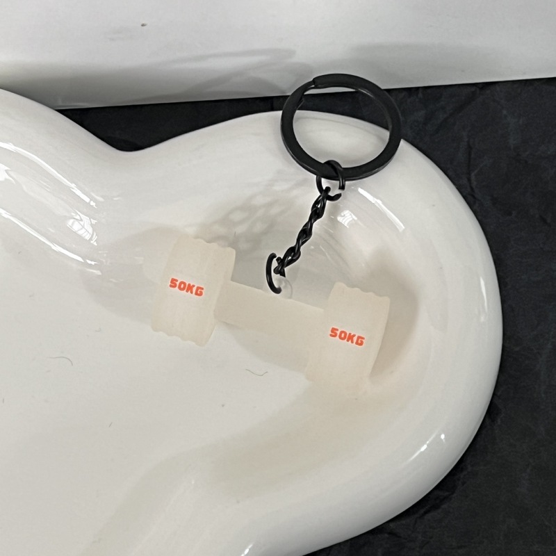 新款迷你健身器材创意钥匙扣礼品配饰环保软胶韩系背包挂件装饰品|undefined