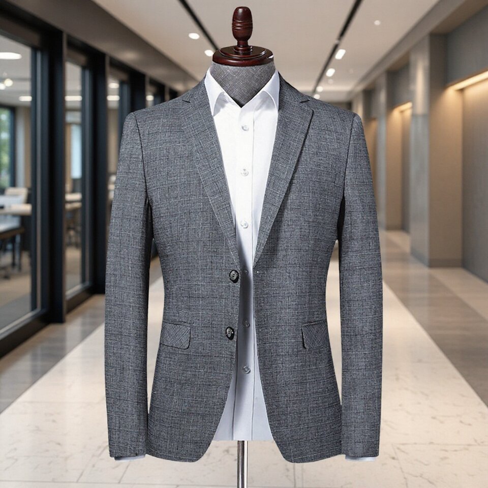Áo vest nam dáng ôm họa tiết kẻ caro vải mỏng nhẹ — Caro Xám
