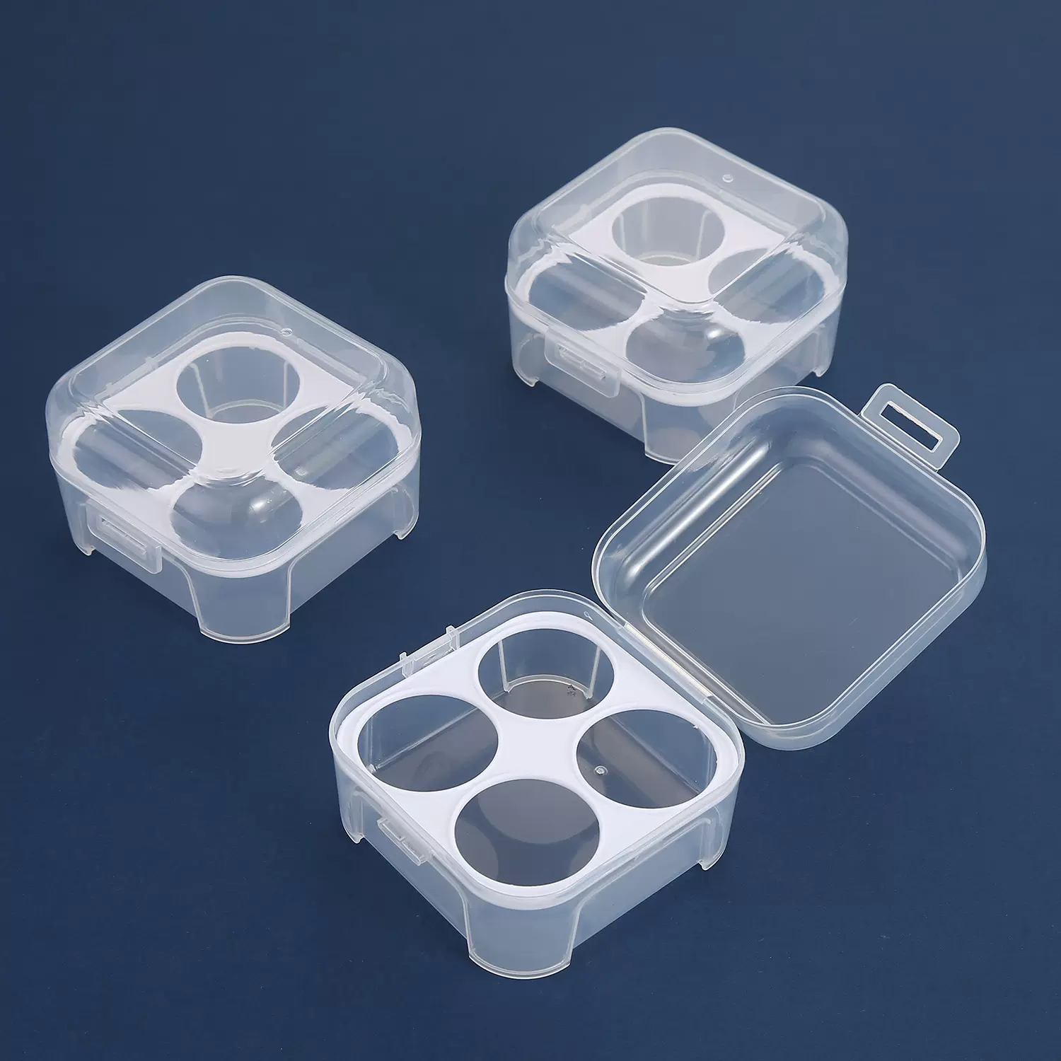 厂家生产 pp4个装美妆蛋盒子 粉扑收纳盒 四格收纳盒 量大价优