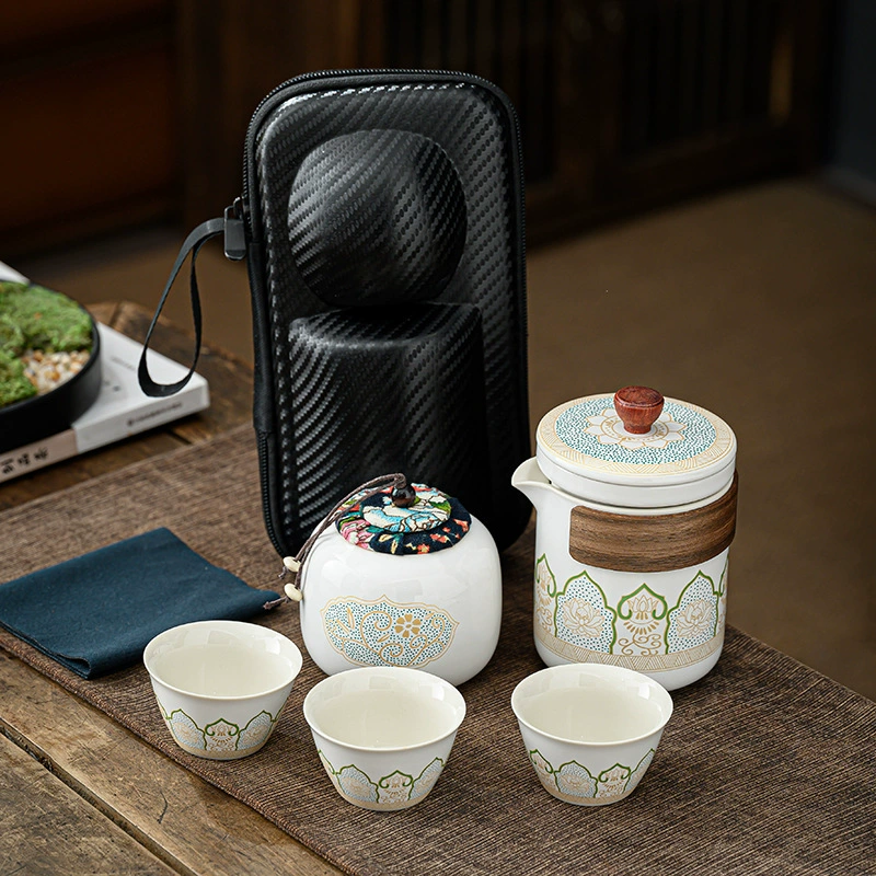 Travel tea set for traveling for home use, Japanese teapot, handheld tea cup, simple and elegant design