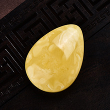 天然原矿俄料高货蜜蜡水滴吊坠精品白花蜡随型高级感琥珀毛衣挂坠