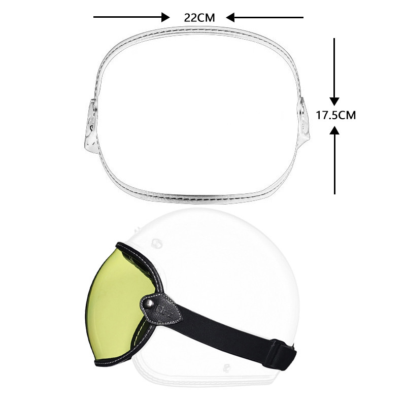 Burbuja espejo retro casco lente motocicleta parabrisas delantero gafas medio casco gafas a prueba de viento máscara Universal HD