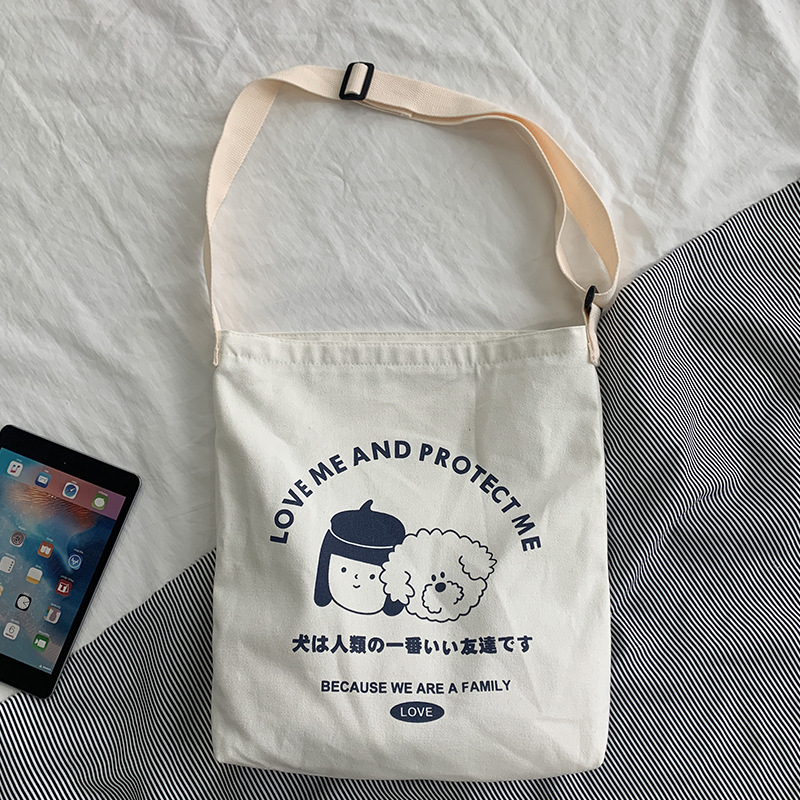 Crossbody bolsa de lona para las mujeres all-matching ins celebridad Internet de gran capacidad nuevos deportes engrosados estilo coreano estudiante tutorial portátil