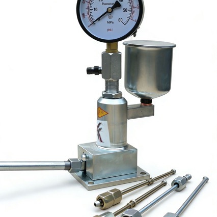 Injector hand pressure tester, automobile and tractor diesel engine injector calibrator, experimental atomization bench tester