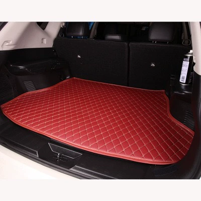 Cross-Border Supply of Leather Trunk Mats, Trunk Mat - flat-edgequilted-embroidery-burgundy-cross-border-exclusive-supply-small-packages-shipped-quickly