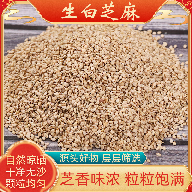 芝麻现货批发白芝麻 磨油磨酱原料农家种植新货生白芝麻50斤袋装