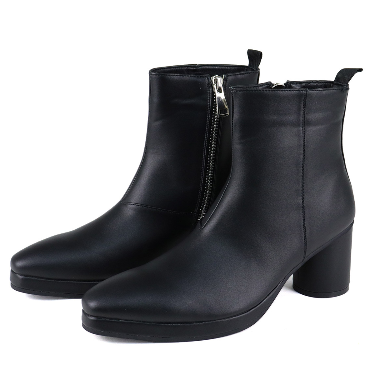 Férfi vastag sarkú, vastag talpú, hegyes sarkú, üzleti divatos cipő_voghion.com