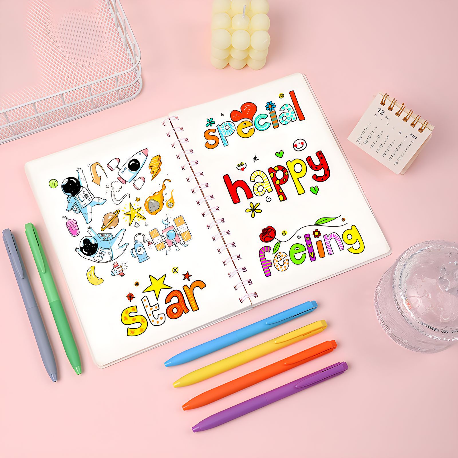 Alto valor de la cara pulsable color neutro 8 - 36 colores Molandi libro de notas de estudiantes bolígrafo de color etiquetado mayorista