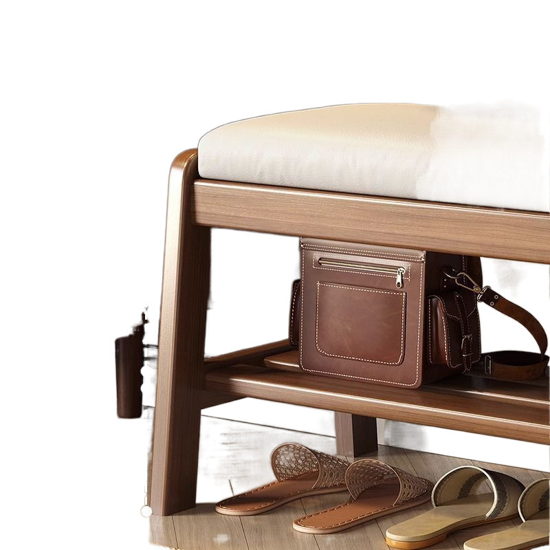 Taburete de cambio de zapatos de madera sólida puerta de entrada para uso doméstico taburete de zapatos banquillo taburete de zapatos estante taburete de zapatos paquete suave taburete de zapatos