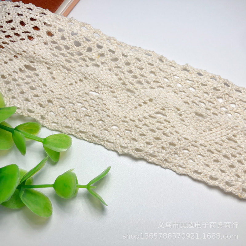 5cm棉线花边针织刺绣蕾丝花边 领口裙边袖口甲方窗帘手工发饰辅料