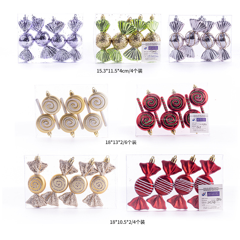 Yazi Navidad de simulación de galvanoplastia de color colgante de dulces de Navidad regalos de piruitas de vacaciones de niños adornos divertidos