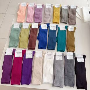South Korea's Dongdaemun Retro Relaxed Tempcover Socks Women's All-Season White Mid-Calf Socks Japanese Style Pile Socks